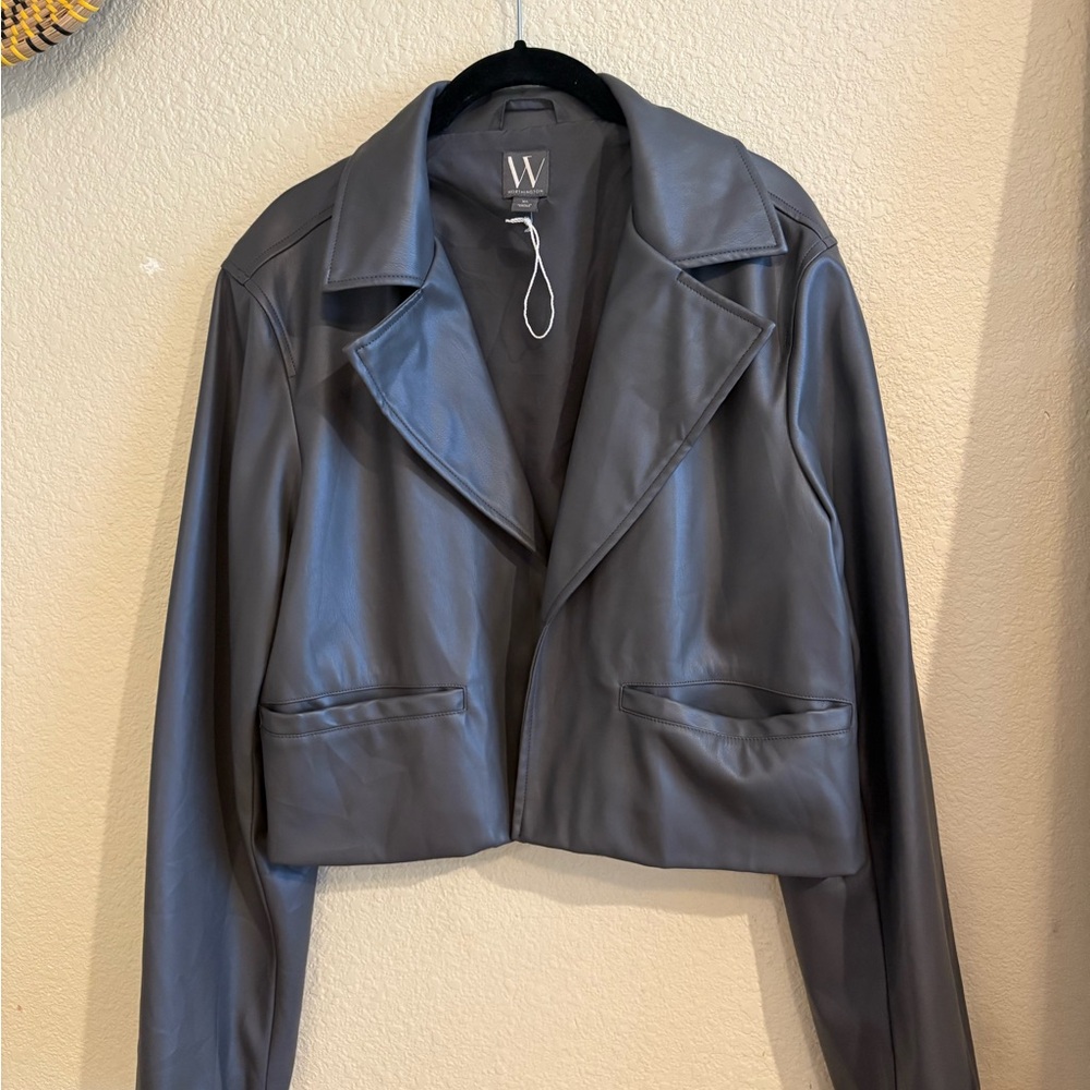 Worthington Charcoal Faux Leather Jacket